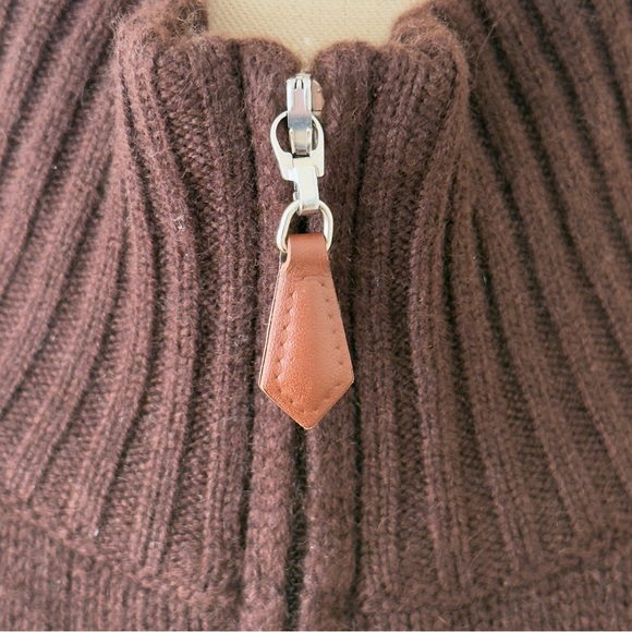 Vintage Made in Italy Brown Cashmere 1/4 Zip - Picture 3 of 9
